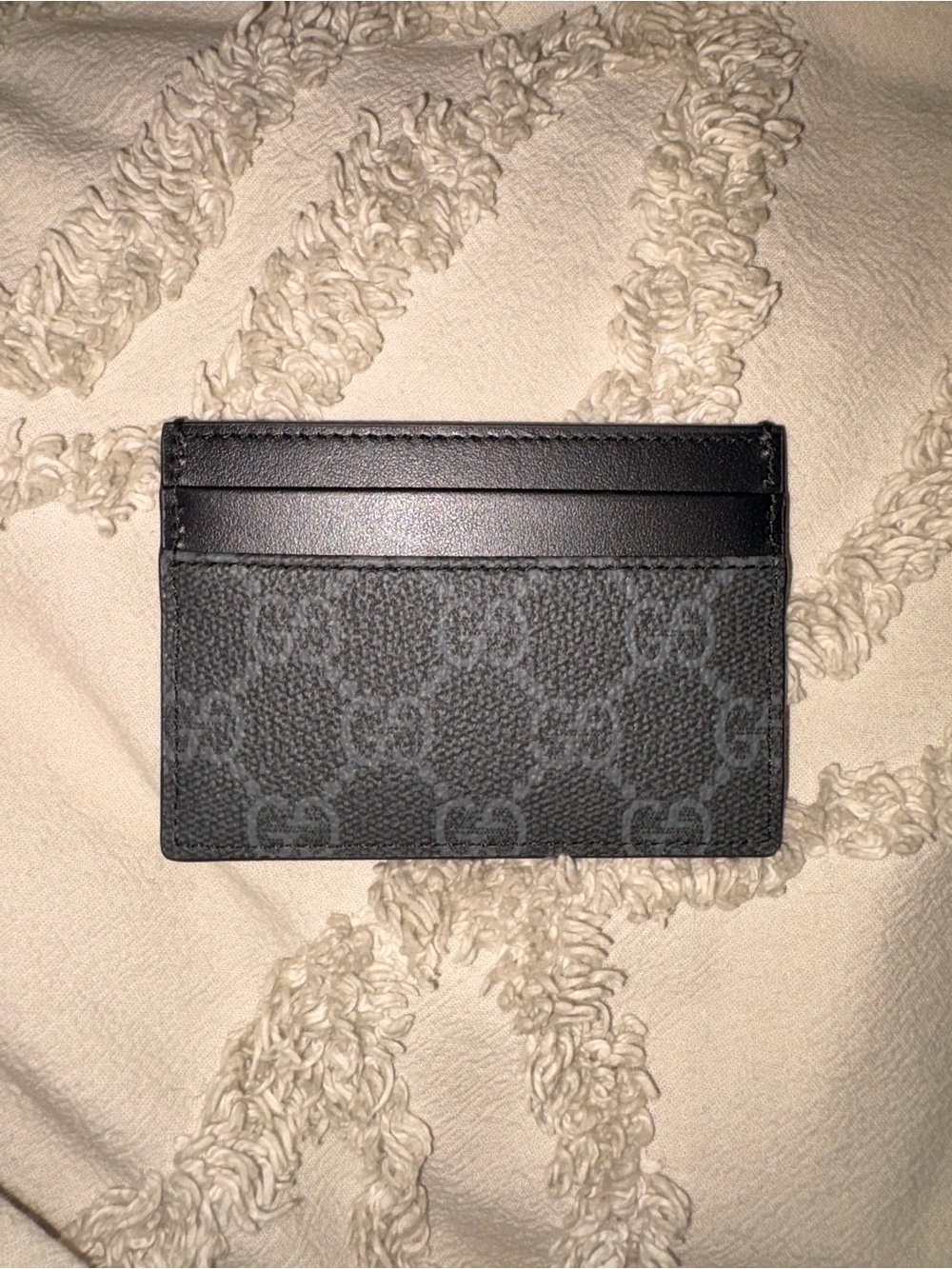 Gucci Black GG Canvas Card Holder